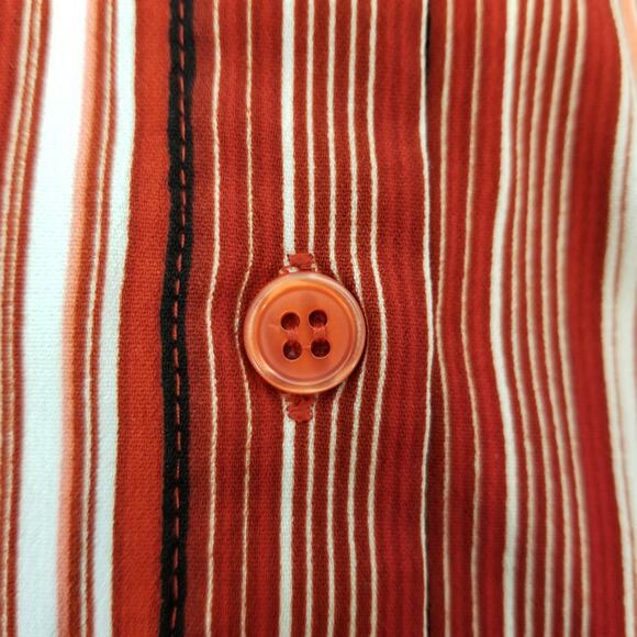 Maggie Barnes Women's Career Blouse Button Up Shirt Red Striped Size 5X - Picture 5 of 7
